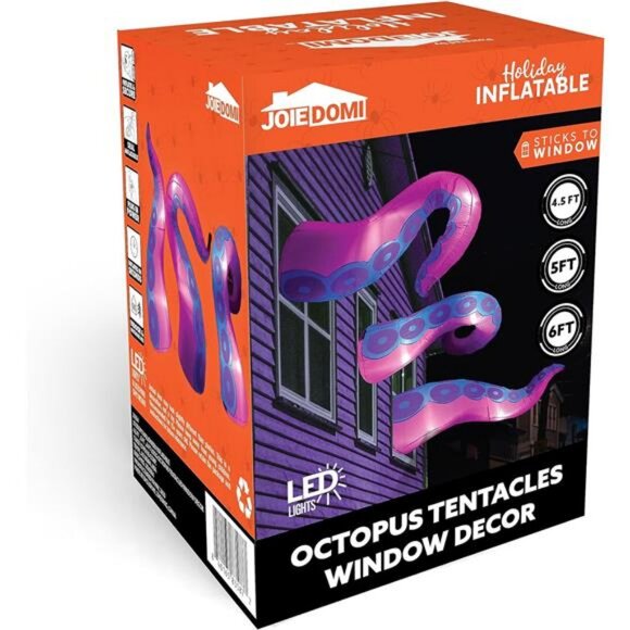 3 Pcs Halloween Inflatables Octopus Tentacle Outdoor Window Decorations - Picture 7 of 8